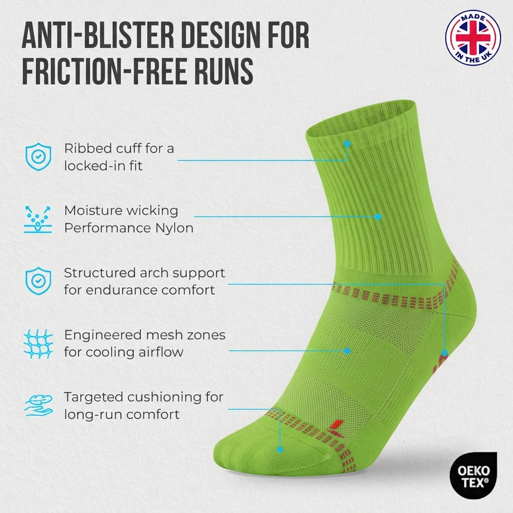 The Runner’s Sock. Volt Green