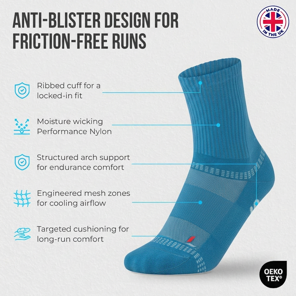 The Runner’s Sock. Sky Blue