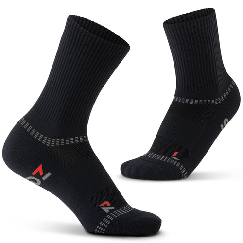 SEDZ The Runner's Sock in Stealth Black – a pair of black anti-blister running socks