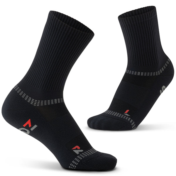 SEDZ The Runner's Sock in Stealth Black – a pair of black anti-blister running socks